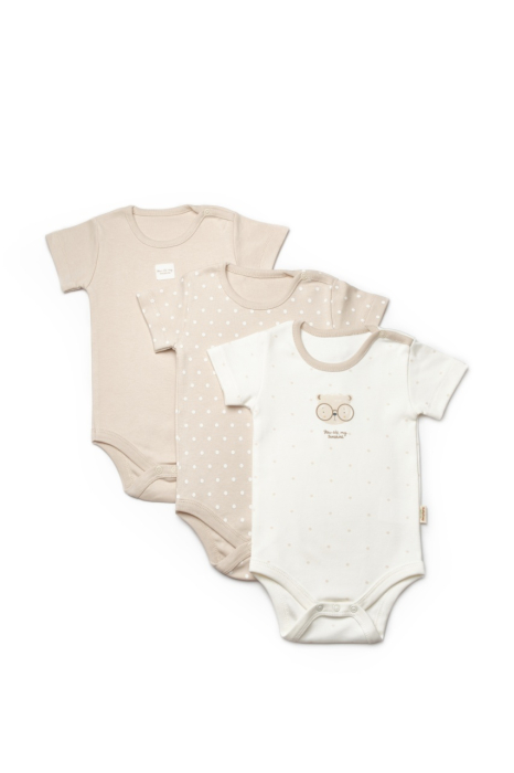 Set de 3 body TeddyBear, BabyCosy, 100% bumbac [3]