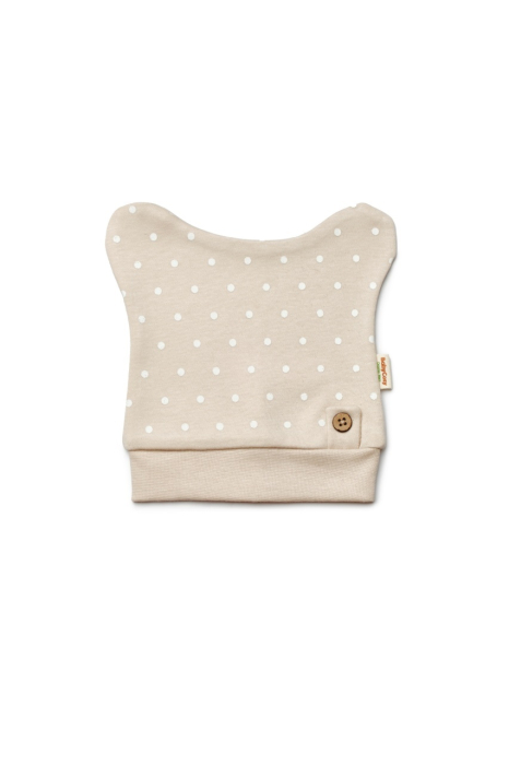 Set de 3 caciulite pentru nou nascut, 100% bumbac organic, TeddyBear, BabyCosy [2]
