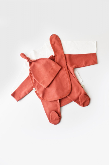Set de 5 piese pentru nou nascut - 100% bumbac organic - Scortisoara, BabyCosy [8]