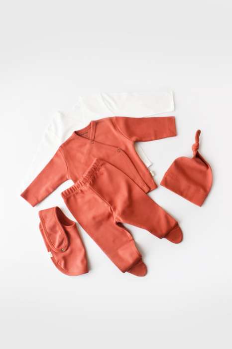Set de 5 piese pentru nou nascut - 100% bumbac organic - Scortisoara, BabyCosy [10]