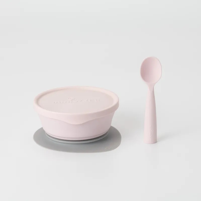 Set diversificare hrana bebelusi Miniware First Bites Deluxe, 100% din materiale naturale biodegradabile, 4 piese, Cotton candy [7]