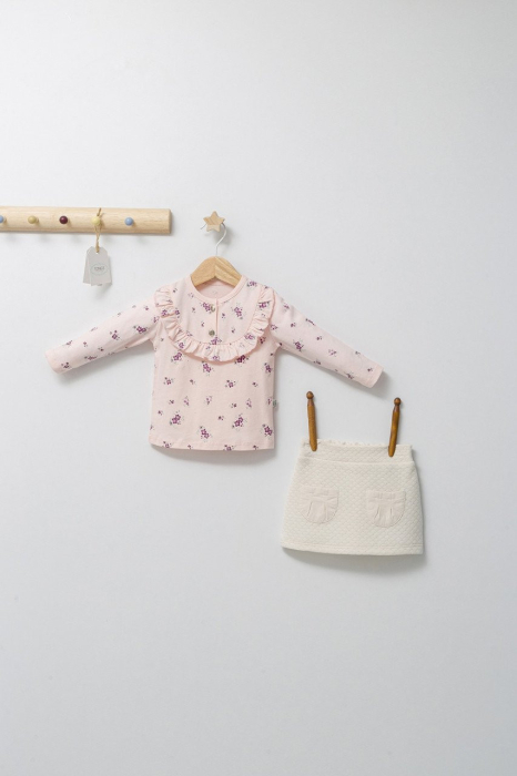 Set elegant cu fustita si bluzita pentru bebelusi Paris Love, Tongs baby [2]