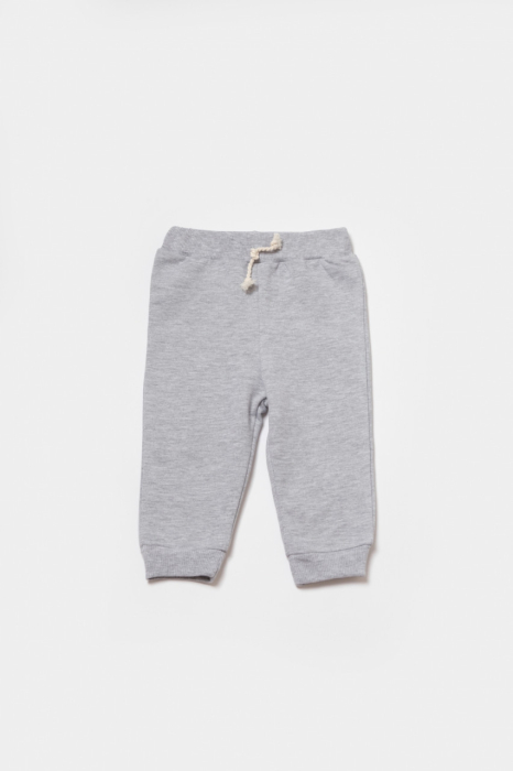 Set hanorac cu gluga si pantaloni, Two thread, 100%bumbac organic - Gri, BabyCosy [6]
