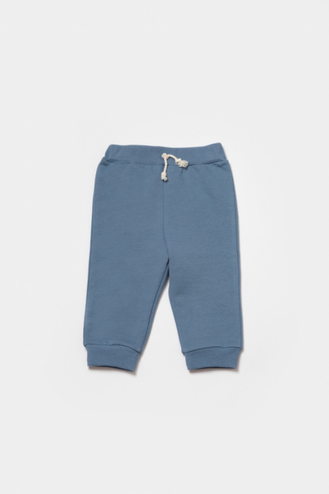 Set hanorac cu gluga si pantaloni, Two thread, 100%bumbac organic - Indigo, BabyCosy [8]