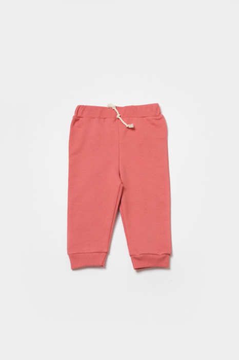 Set hanorac cu gluga si pantaloni, Two thread, 100%bumbac organic - Rose, BabyCosy [8]