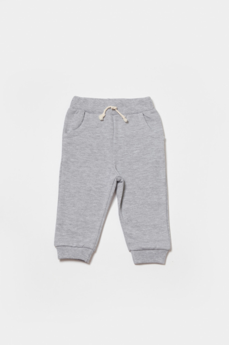 Set hanorac si pantaloni, Two thread, 100%bumbac organic - Gri, BabyCosy [7]