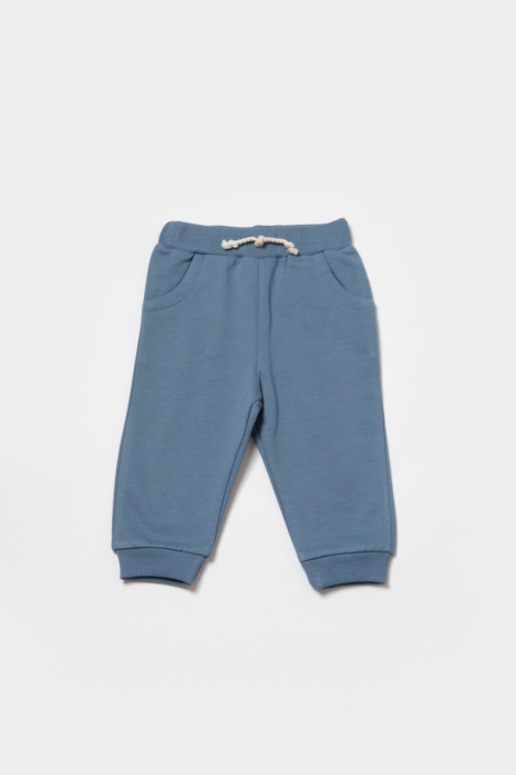 Set hanorac si pantaloni, Two thread, 100%bumbac organic - Indigo, BabyCosy [7]