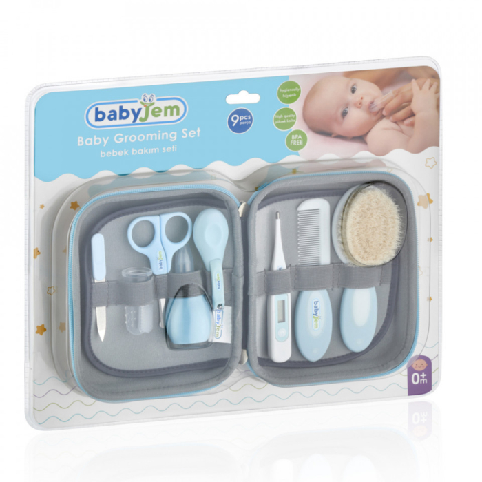 Set ingrijire unghii bebelusi cu 9 piese BabyJem Grooming Set (Culoare: Gri) [3]