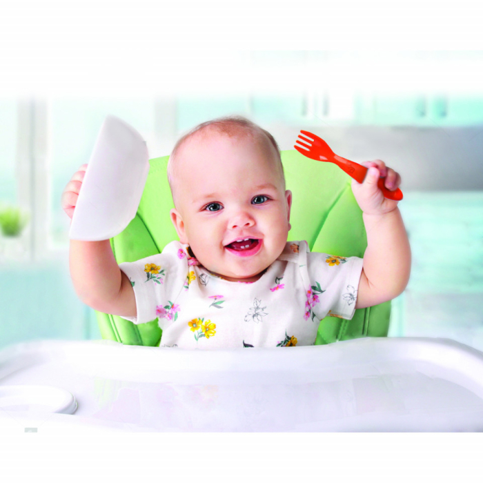 Set lingurita si furculita BabyJem (Culoare: Portocaliu) [4]