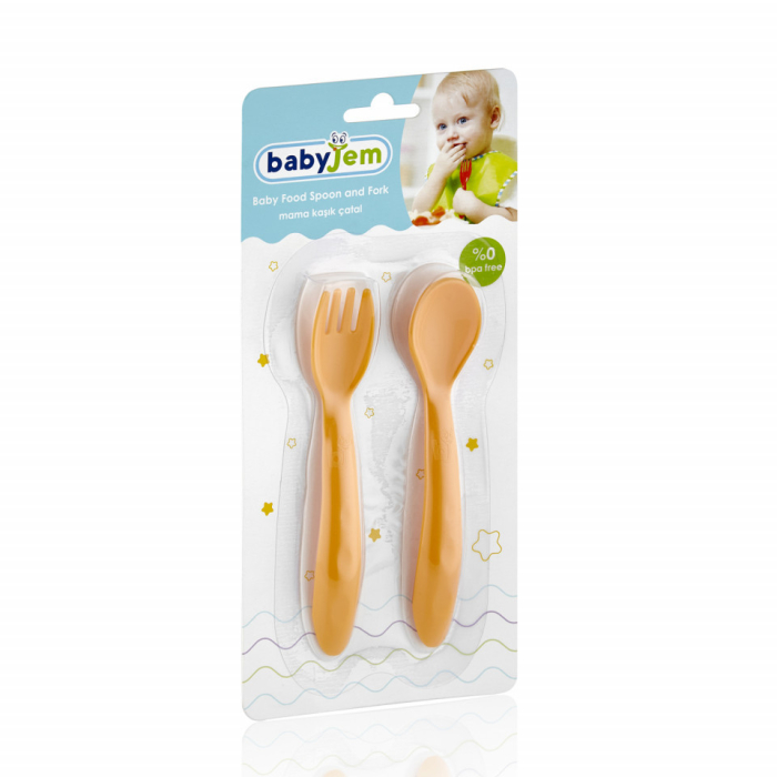 Set lingurita si furculita BabyJem (Culoare: Portocaliu) [6]