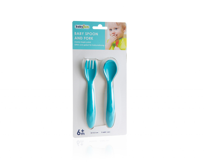 Set lingurita si furculita BabyJem (Culoare: Portocaliu) [10]