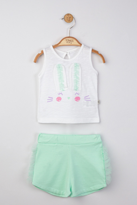 Set maiou de vara cu pantalonasi cu tulle pentru bebelusi , Tongs baby [2]