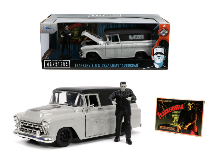 SET MASINUTA 1957 CHEVY SUBURBAN SI FIGURINA FRANKENSTEIN [8]