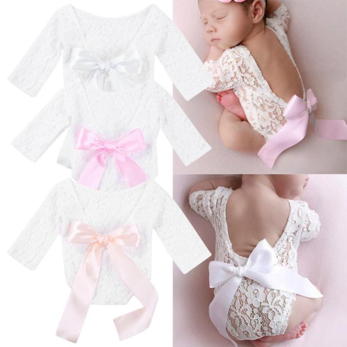 Set pentru poze - body plus bentita pentru nou nascut (Culoare: Alb) [2]