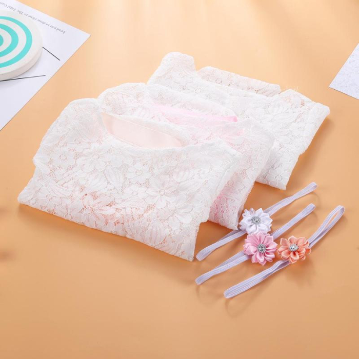Set pentru poze - body plus bentita pentru nou nascut (Culoare: Alb) [12]