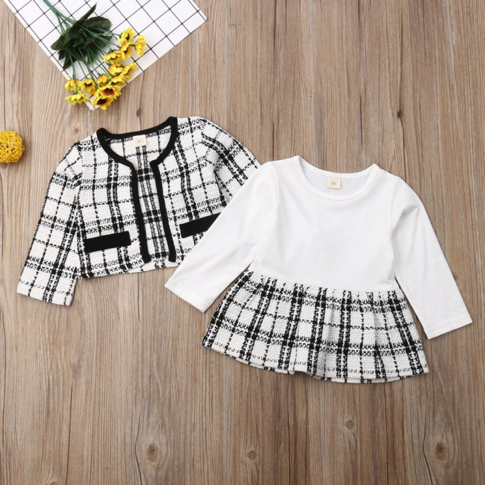 Set sacou cu rochita Drool - Negru cu alb [9]