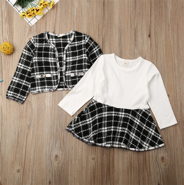 Set sacou cu rochita Drool - Negru cu alb [4]