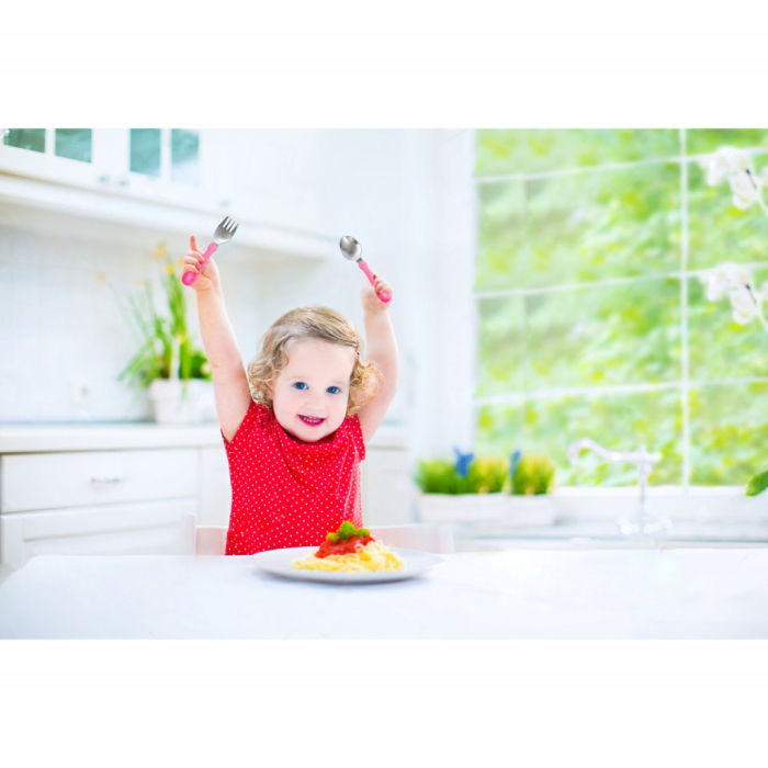 Set tacamuri din inox pentru copii BabyJem (Culoare: Roz) [5]