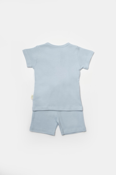 Set tricou cu pantaloni Bamboo, blue, BabyCosy, 50%bumbac+50% bambus [3]