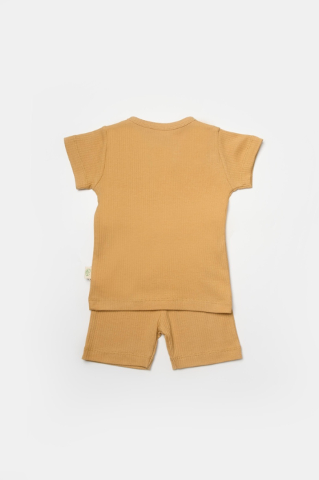 Set tricou cu pantaloni Bamboo, maro, BabyCosy, 50%bumbac+50% bambus [3]