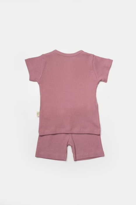 Set tricou cu pantaloni Bamboo, roz, BabyCosy, 50%bumbac+50% bambus [3]