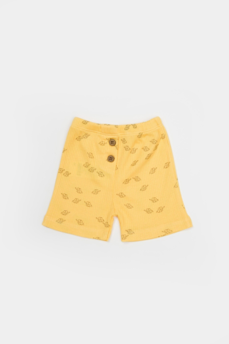 Set tricou cu pantaloni Printed, galben, BabyCosy, 50%bumbac+50% modal [4]