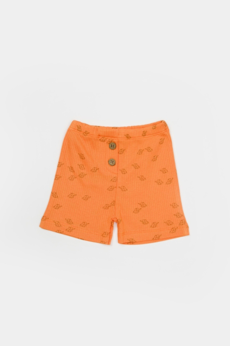 Set tricou cu pantaloni Printed, portocaliu, BabyCosy, 50%bumbac+50% modal [10]