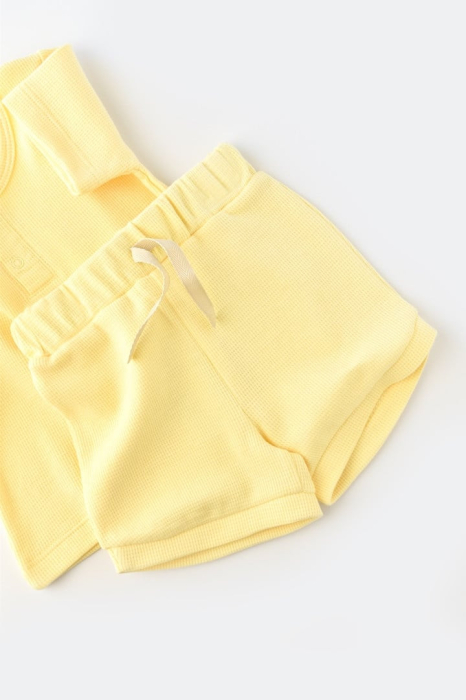 Set tricou cu pantaloni scurti - 100% bumbac organic - Galben, BabyCosy [11]