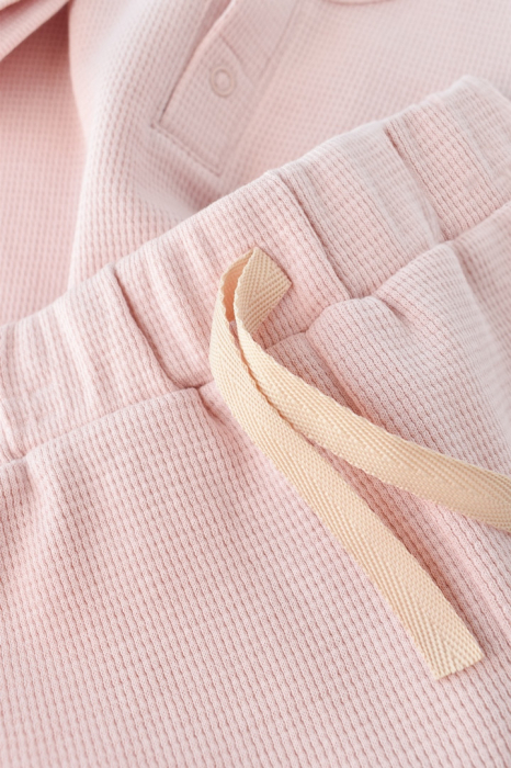 Set tricou cu pantaloni scurti - 100% bumbac organic - Roz, BabyCosy [8]