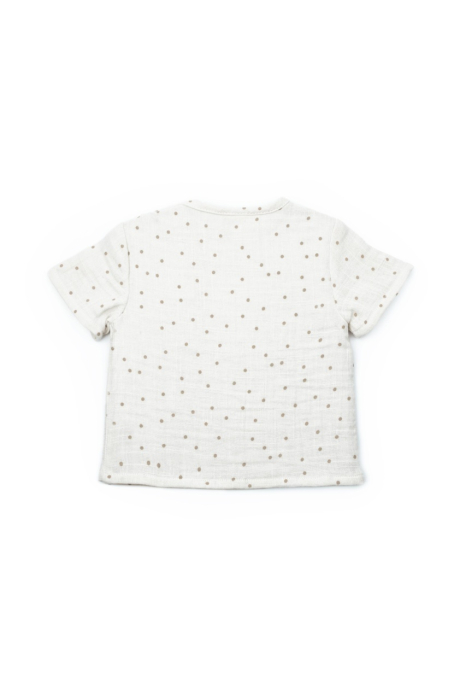 Set tricou cu pantaloni scurti TeddyBear, 100% bumbac organic, BabyCosy [4]
