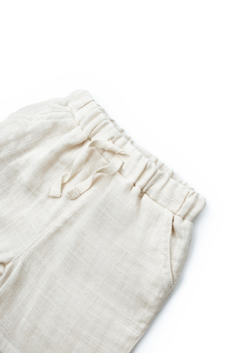 Set tricou maro cu pantaloni scurti TeddyBear, 100% bumbac organic, BabyCosy [8]