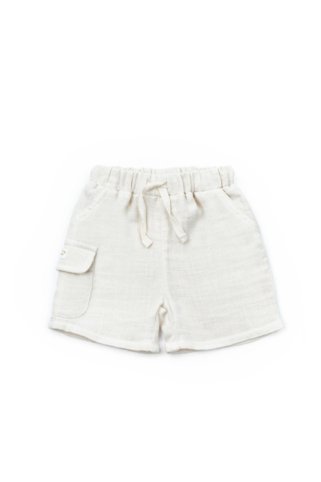 Set tricou maro cu pantaloni scurti TeddyBear, 100% bumbac organic, BabyCosy [5]