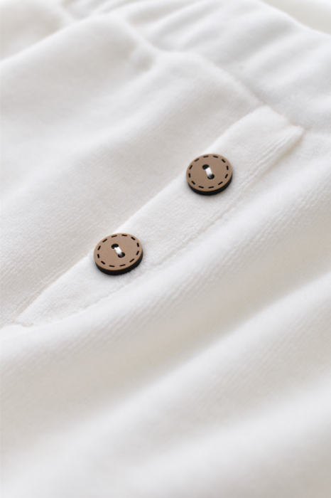 Set Ursulet cu bluzita cu fermoar si gluga si pantaloni lungi din 80%bumbac organic si 20% poliester - Ecru, BabyCosy [9]