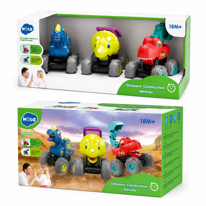 SET VEHICULE DINOZAURI CU SISTEM PULL-BACK [6]