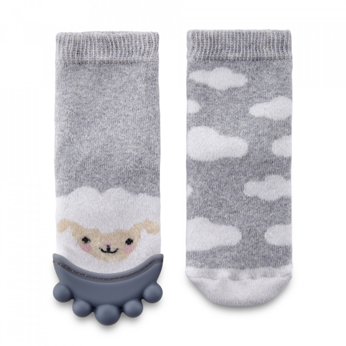 Sosete cu accesoriu dentitie BabyJem Teether Socks (Culoare: Gri) [5]