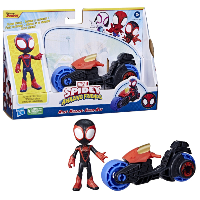 SPIDEY PRIETENII EXTRAORDINARI SET MOTOCICLETA SI FIGURINA MILES MORALES SPIDER MAN 10CM [9]