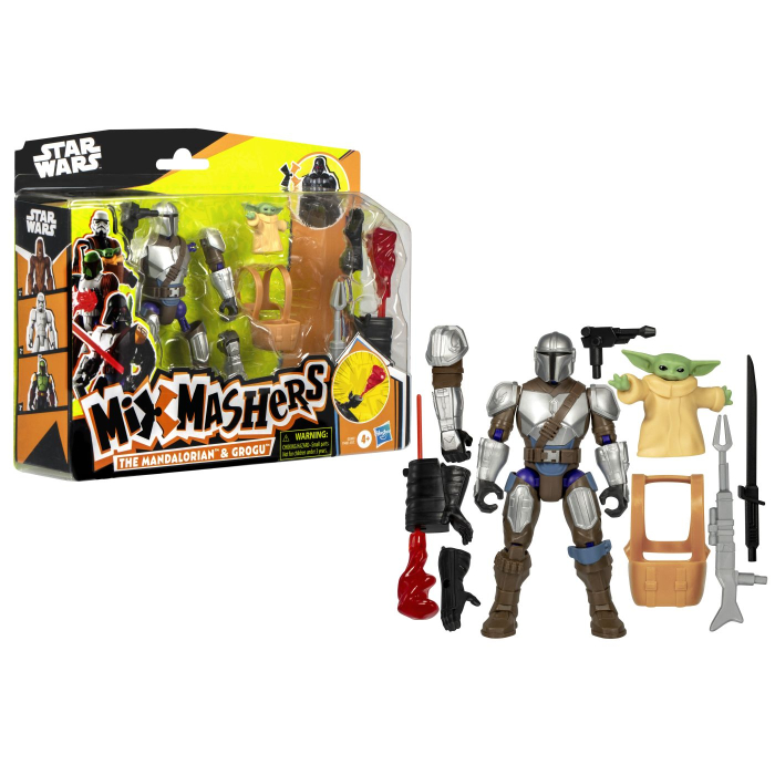 STAR WARS MIX MASHERS DELUXE SET FIGURINA MANDALORIAN AND GROGU 12CM SI ACCESORII [2]