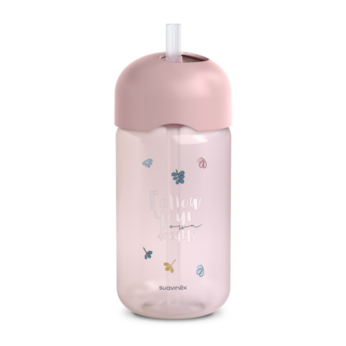 Sticlă de apă fără picurare, Bears, 340 ml, roz, Suavinex [2]