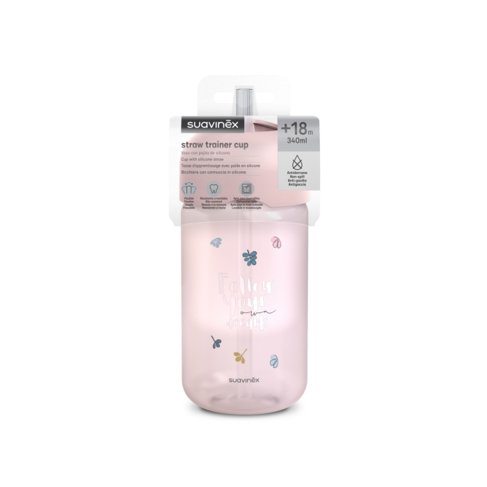 Sticlă de apă fără picurare, Bears, 340 ml, roz, Suavinex [4]