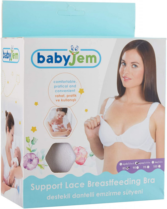 Sutien pentru alaptat cu dantela BabyJem (Culoare: Negru, Marime: 80) [3]