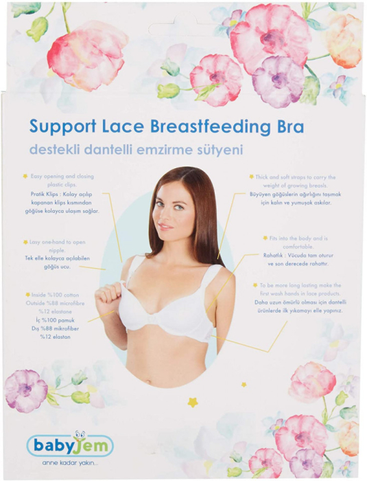 Sutien pentru alaptat cu dantela BabyJem (Culoare: Negru, Marime: 80) [4]