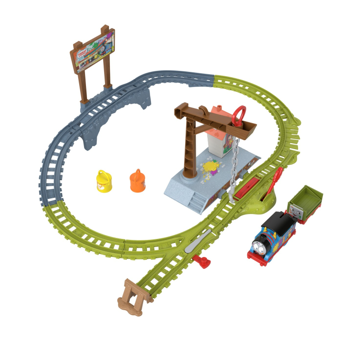 THOMAS SET DE JOACA CU LOCOMOTIVA MOTORIZATA THOMAS LIVREAZA VOPSEAUA [7]