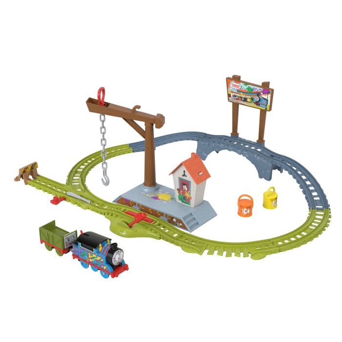 THOMAS SET DE JOACA CU LOCOMOTIVA MOTORIZATA THOMAS LIVREAZA VOPSEAUA [3]