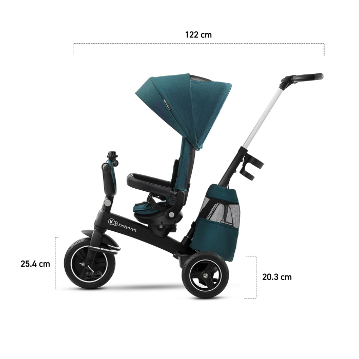 TRICICLETA KINDERKRAFT EASYTWIST, MIDNIGHT GREEN [2]