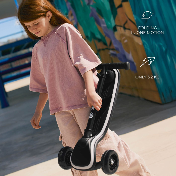 TROTINETA CU LUMINI KINDERKRAFT RAKET, BLACK [4]