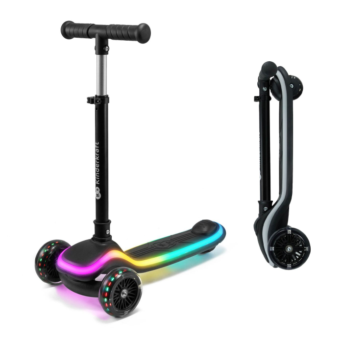 TROTINETA CU LUMINI KINDERKRAFT RAKET, BLACK [5]