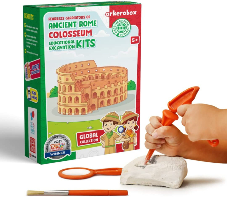 Jucarii - Arkerobox - Set arheologic educational si puzzle 3D, Roma antica, Colosseum