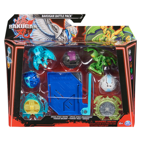 Jucarii - BAKUGAN SET DE LUPTA SPECIAL ATTACK VENTRI, SPECIAL ATTACK DRAGONOID TITANIUM BRUISER, TITANIUM TROX SI SMOKE