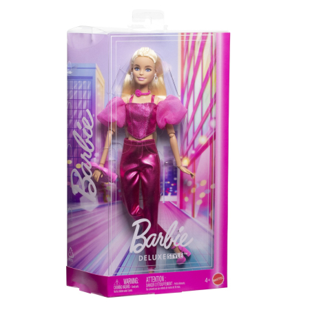 Papusi si accesorii - BARBIE DELUXE STYLE PAPUSA BARBIE TINUTA ROZ METALIZAT