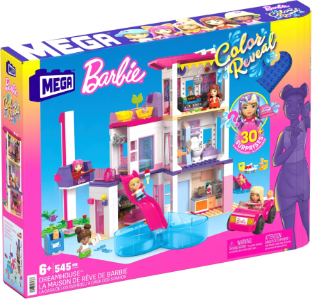 Seturi de construcție și cuburi - BARBIE MEGA BLOKS SET DE JOACA DREAMHOUSE BARBIE COLOR REVEAL